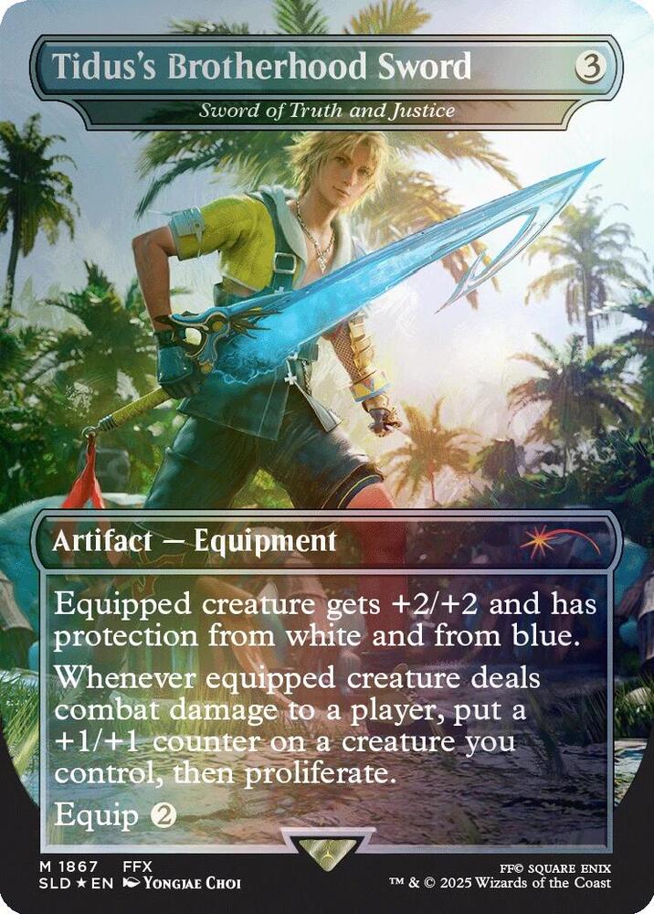 Tidus's Brotherhood Sword // Sword of Truth and Justice 1867 (Secret Lair Drop Series) - Borderless Rainbow Foil