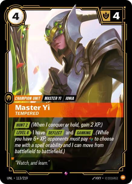 Master Yi Tempered 113/219 (Unleashed) - Foil