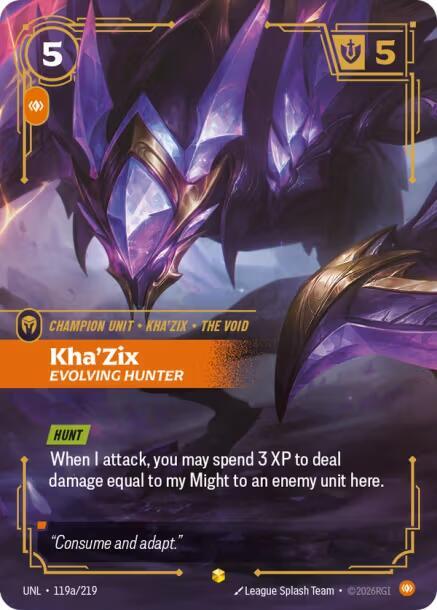 KhaZix Evolving Hunter Alternate Art 119a/219 (Unleashed) - Foil