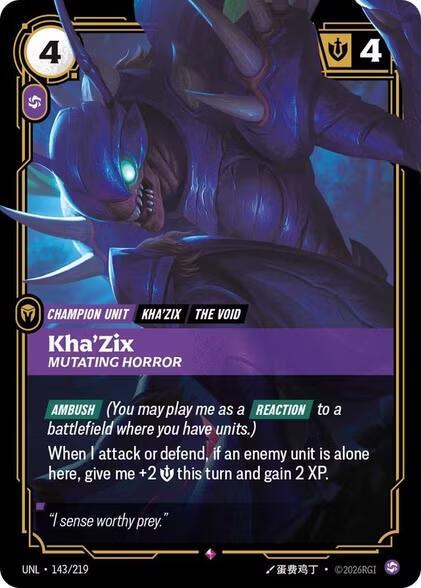 KhaZix Mutating Horror 143/219 (Unleashed) - Foil