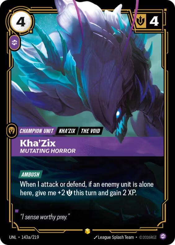 KhaZix Mutating Horror Alternate Art 143a/219 (Unleashed) - Foil