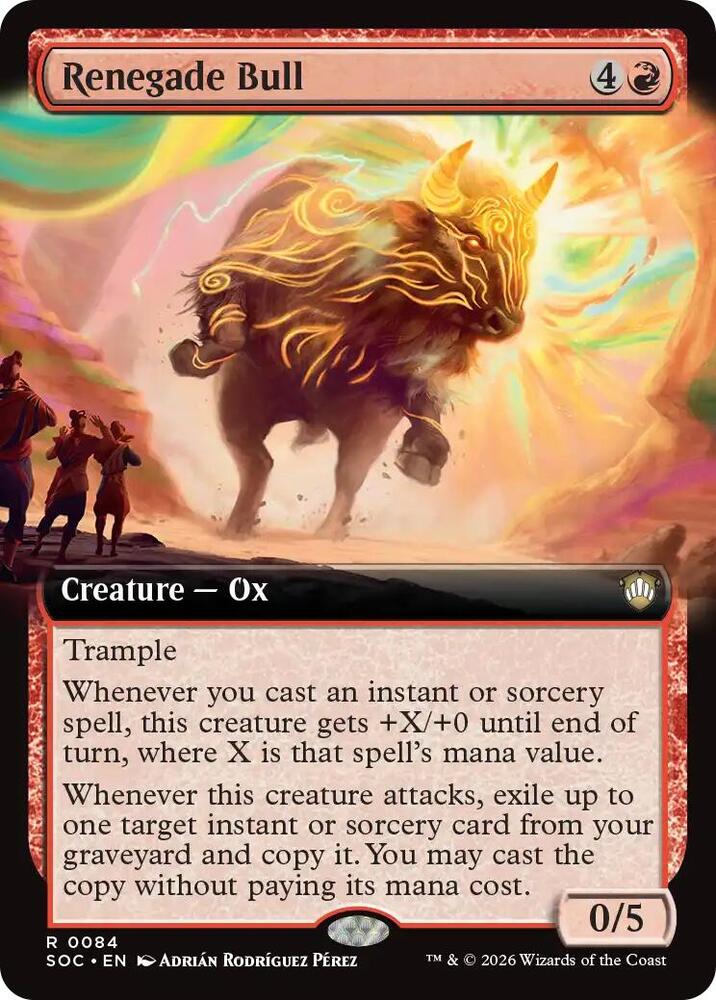 Renegade Bull Extended Art 84 (Commander: Secrets of Strixhaven)
