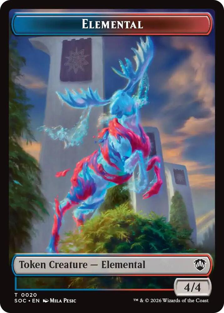 Elemental 0020 Food Double Sided Token 20 // 27 (Commander: Secrets of Strixhaven) - Foil