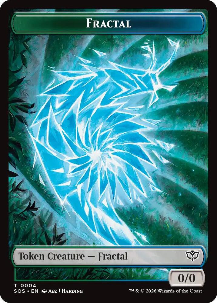 Fractal 0004 Spirit 0010 Double Sided Token 4 // 10 (Secrets of Strixhaven)