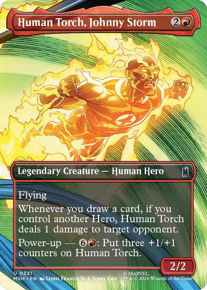 Human Torch, Johnny Storm 321 (Marvel Super Heroes) - Borderless Foil