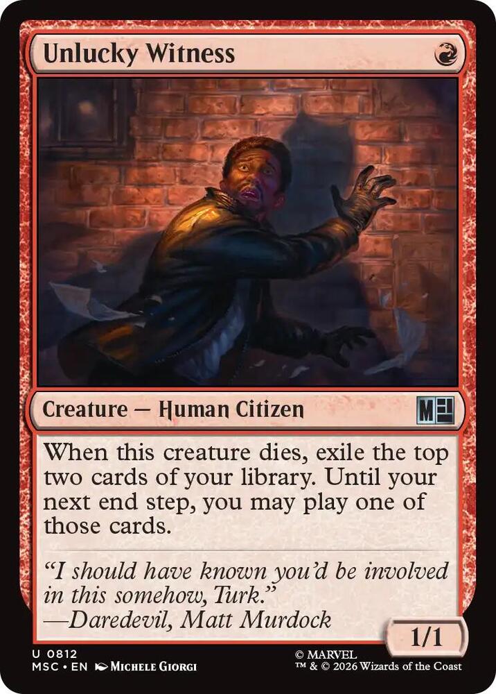 Unlucky Witness 812 (Commander: Marvel Super Heroes) - Foil