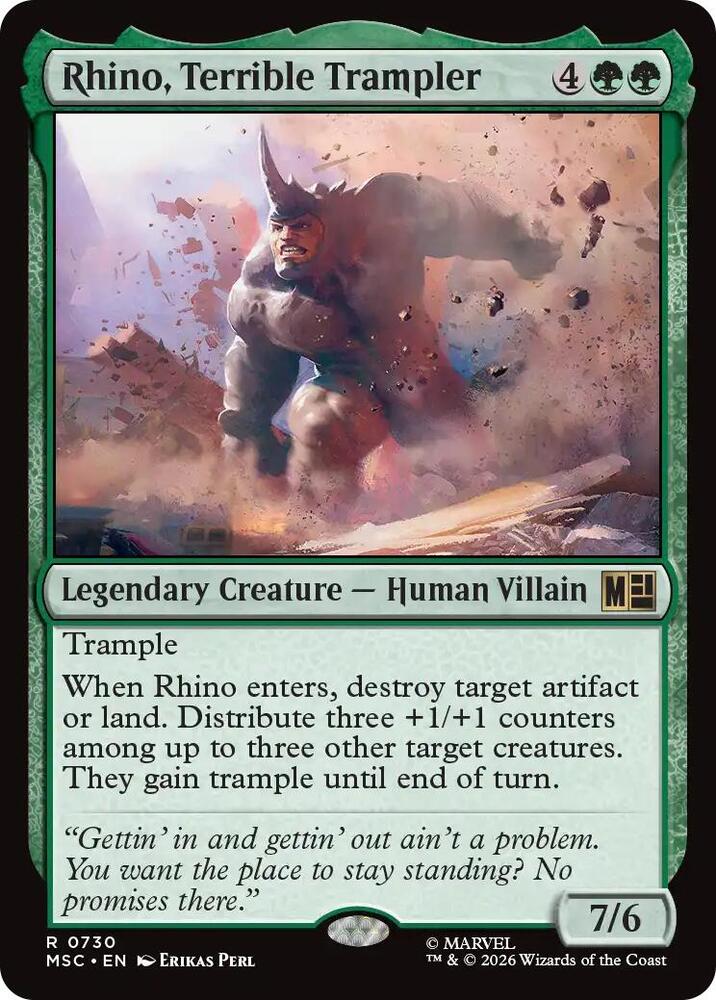Rhino, Terrible Trampler 730 (Commander: Marvel Super Heroes) - Foil