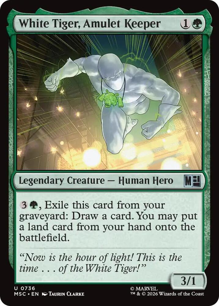 White Tiger, Amulet Keeper 736 (Commander: Marvel Super Heroes) - Foil