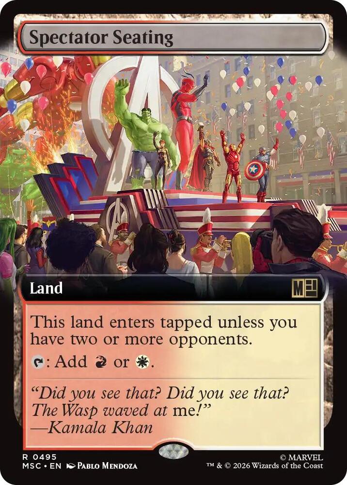 Spectator Seating Extended Art 495 (Commander: Marvel Super Heroes) - Extended Art