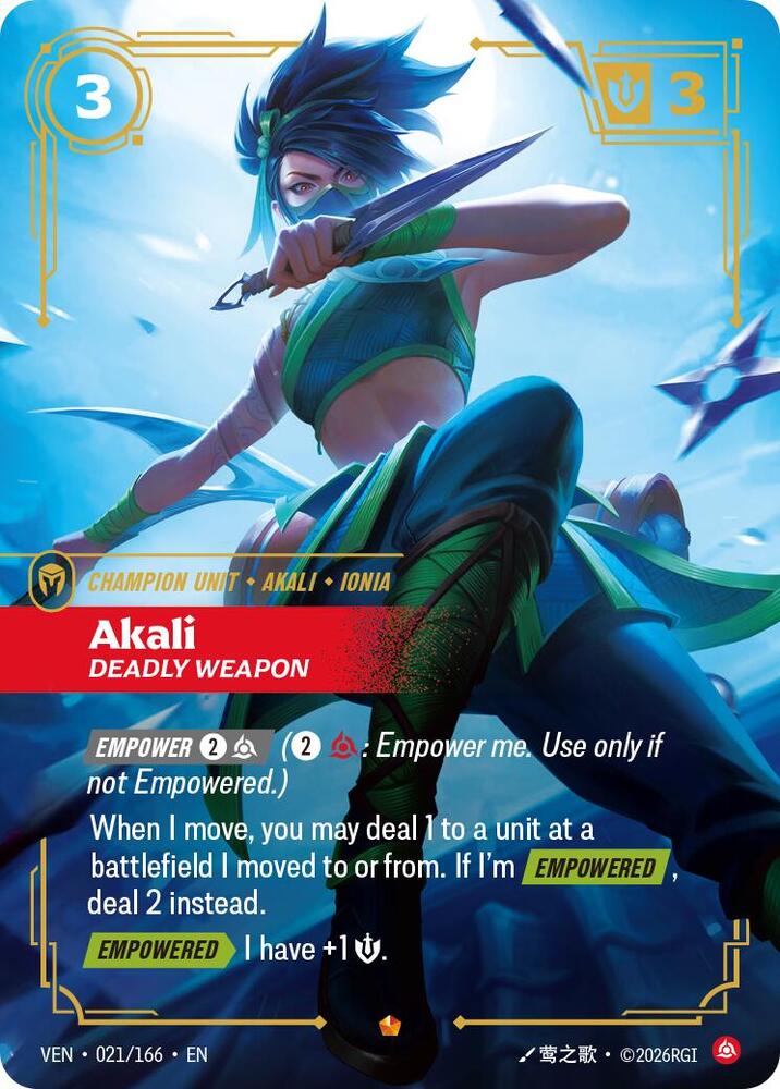 Akali - Deadly Weapon 021/166 (Vendetta) - Foil
