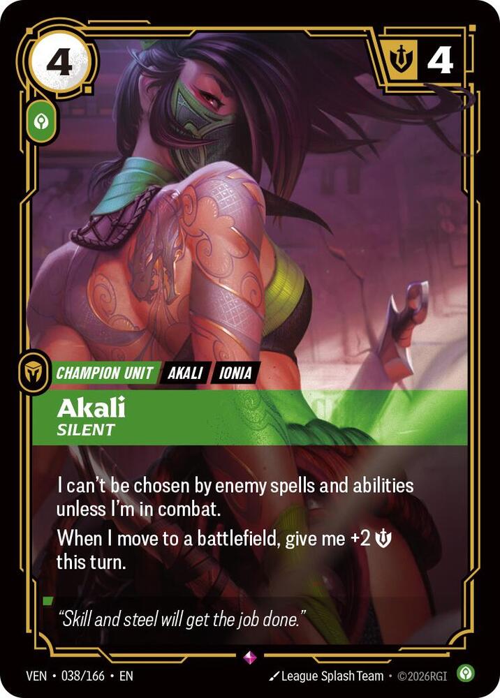 Akali - Silent 038/166 (Vendetta) - Foil