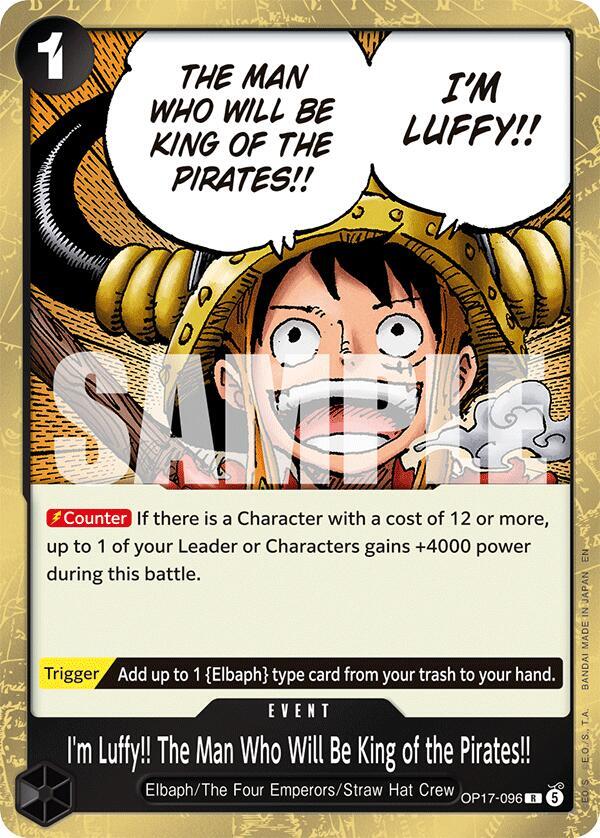 Im Luffy!! The Man Who Will Be King of the Pirates!! OP17-096 (The World's Strongest Warriors) - Foil