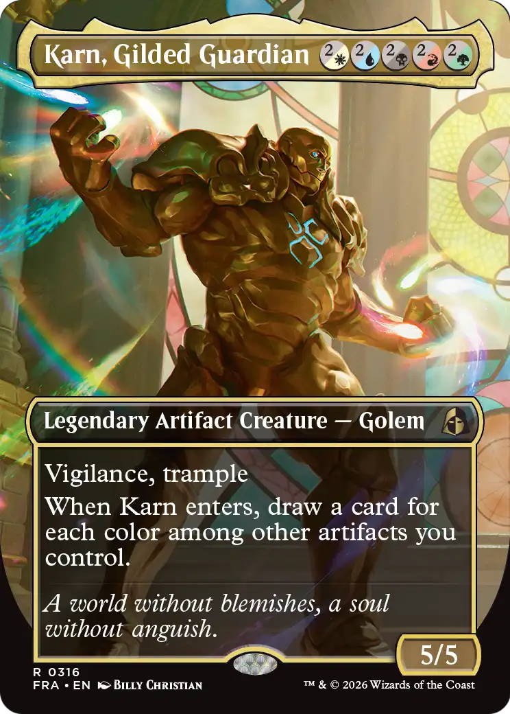 Karn, Gilded Guardian 316 (Reality Fracture) - Borderless