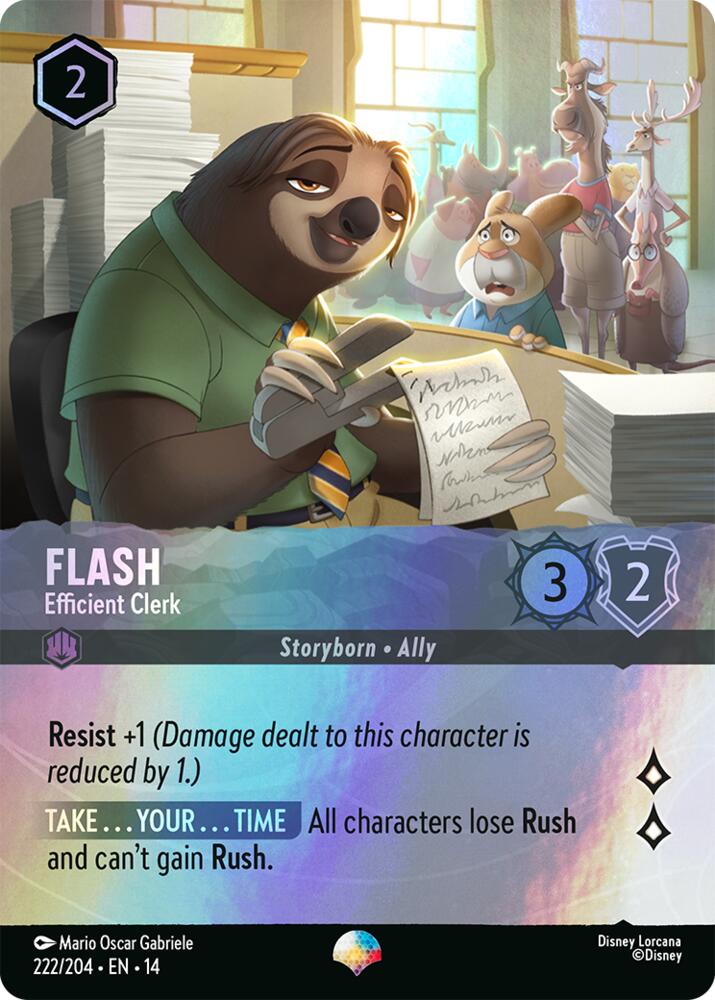 Flash, Efficient Clerk 222/204 (Hyperia City) - Rainbow Holofoil