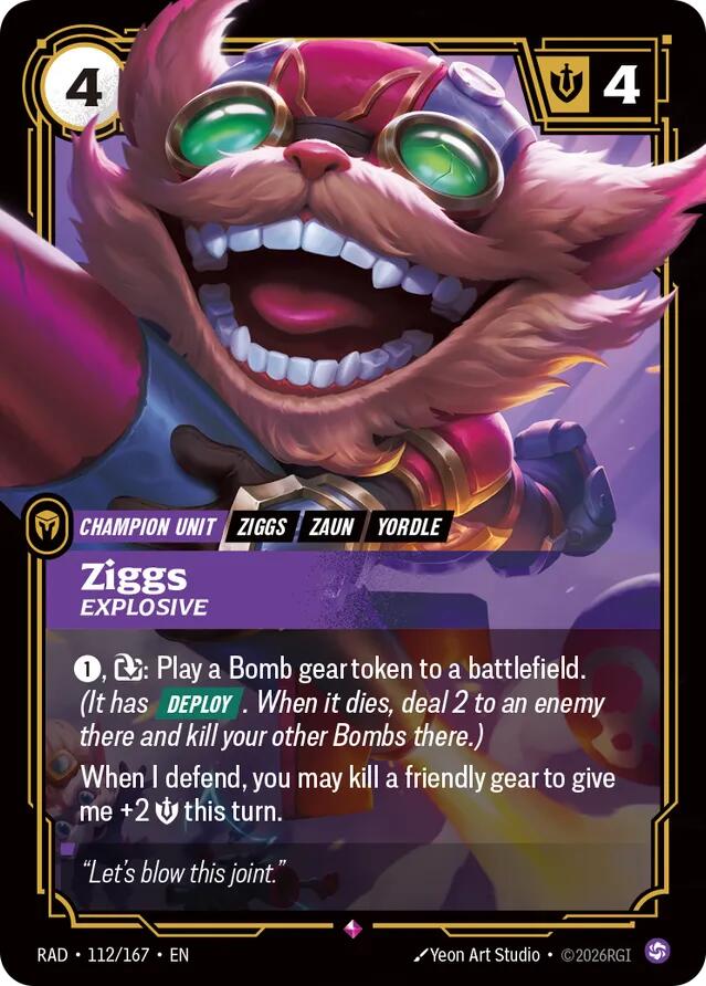 Ziggs - Explosive 112/167 (Radiance) - Foil