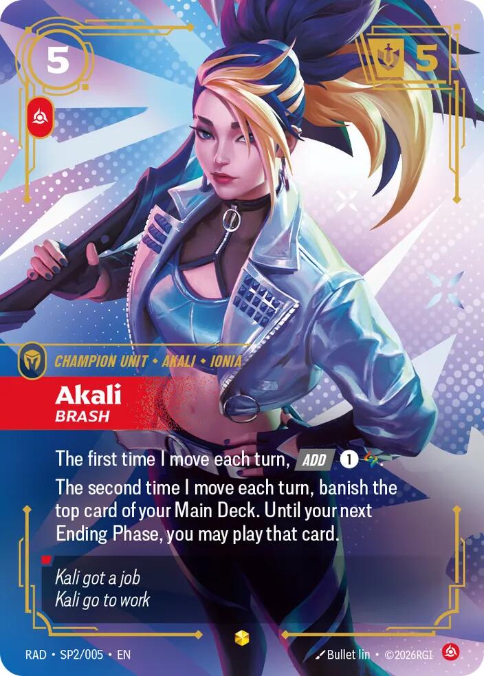 Akali - Brash (K/DA) SP2/005 (Radiance) - Foil