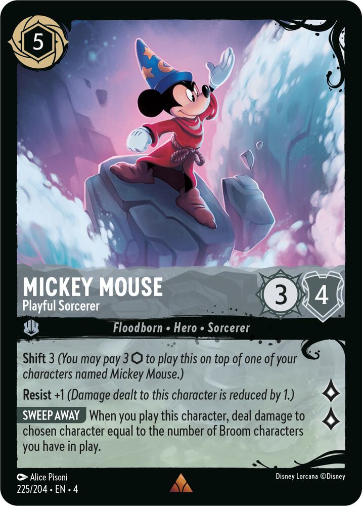 Mickey Mouse Playful Sorcerer 225 204 (Illumineer's Quest: Deep Trouble) - Cold Foil