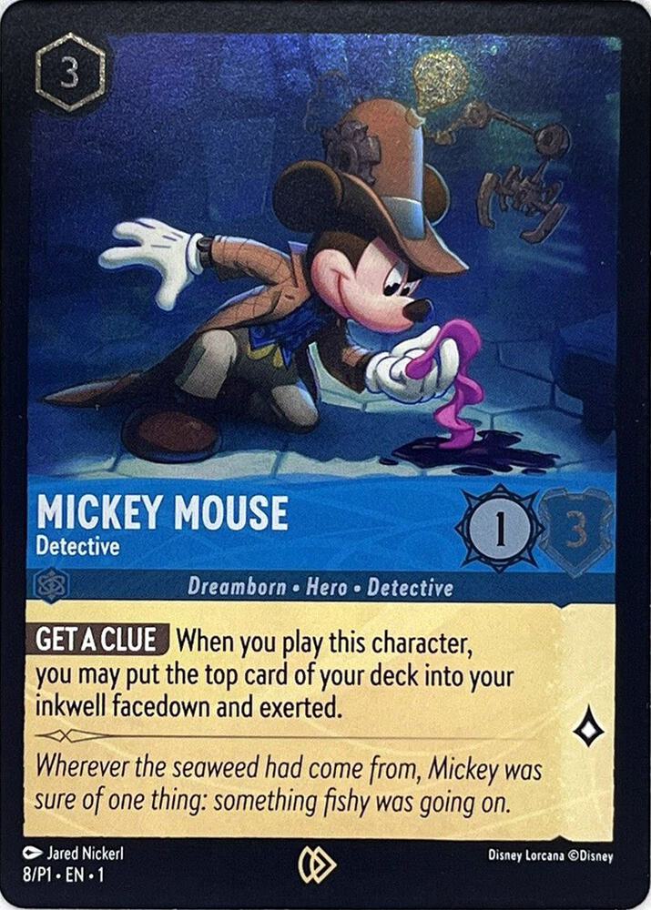 Mickey Mouse Detective (Disney Lorcana Promo Cards) - Cold Foil