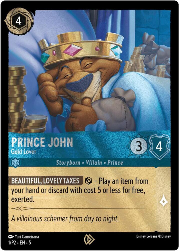 Prince John Gold Lover (Disney Lorcana Promo Cards) - Cold Foil