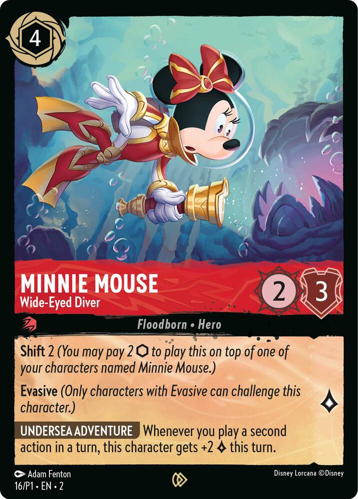 Minnie Mouse Wide Eyed Diver (Disney Lorcana Promo Cards) - Cold Foil