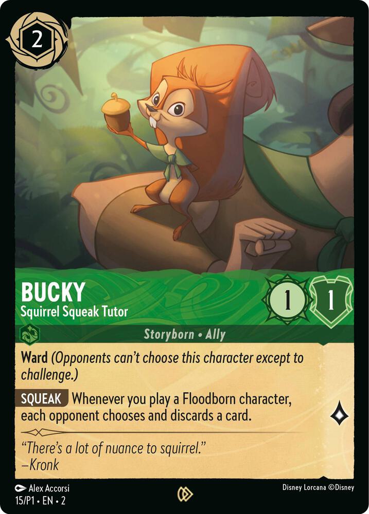 Bucky Squirrel Squeak Tutor (Disney Lorcana Promo Cards) - Cold Foil