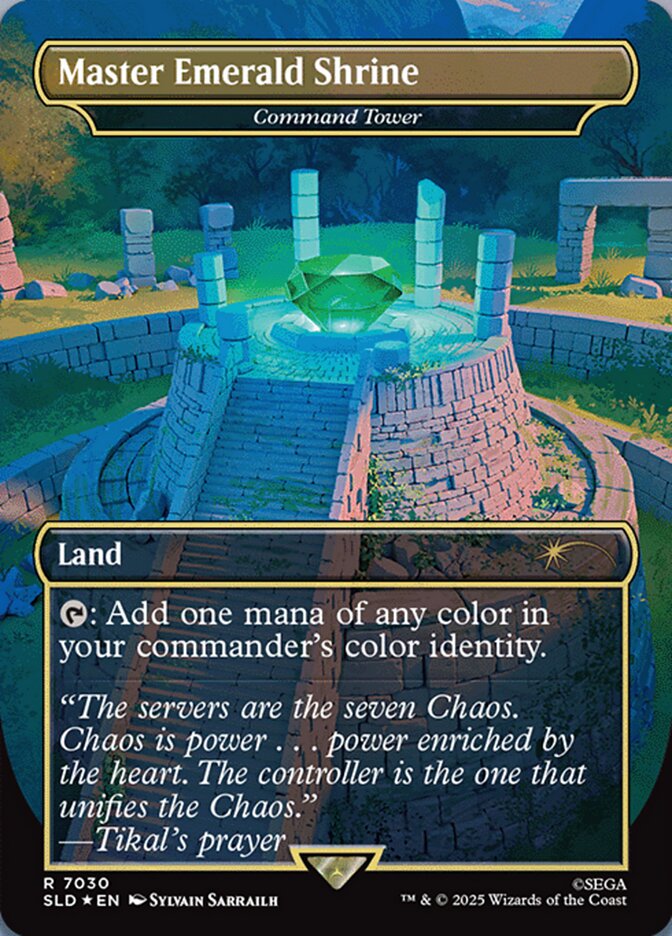 Master Emerald Shrine // Command Tower 7030 (Secret Lair Drop Series) - Borderless Rainbow Foil