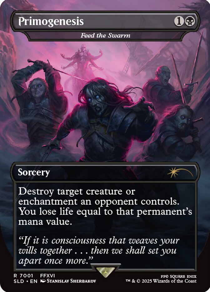 Primogenesis // Feed the Swarm 7001 (Secret Lair Drop Series) - Borderless Rainbow Foil