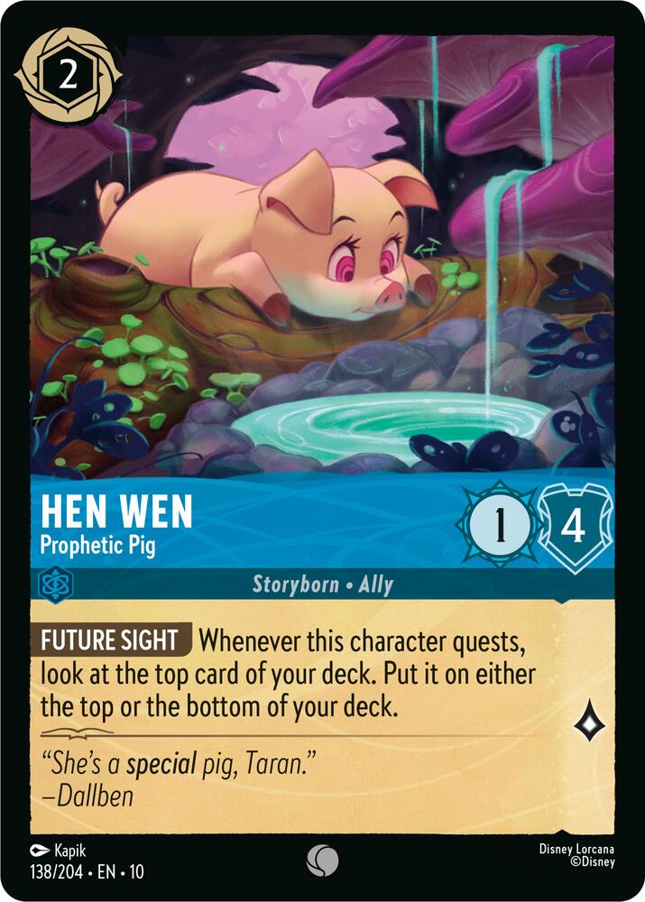 Hen Wen Prophetic Pig (Whispers in the Well) - Cold Foil