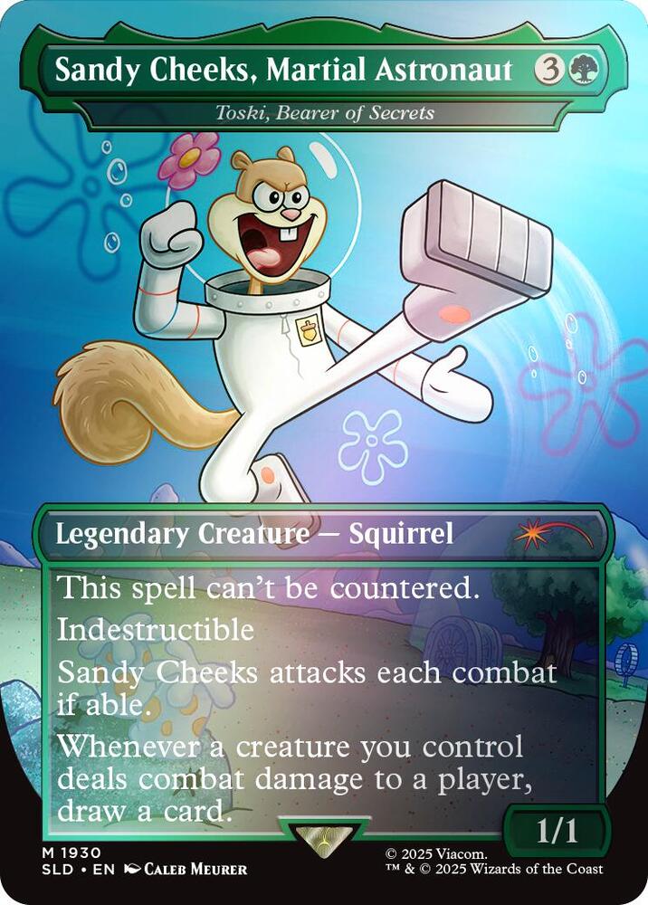Sandy Cheeks, Martial Astronaut // Toski, Bearer of Secrets 1930 (Secret Lair Drop Series) - Borderless Rainbow Foil
