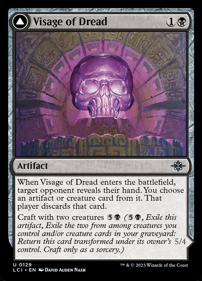 Visage of Dread // Dread Osseosaur 129 (The Lost Caverns of Ixalan) - Foil