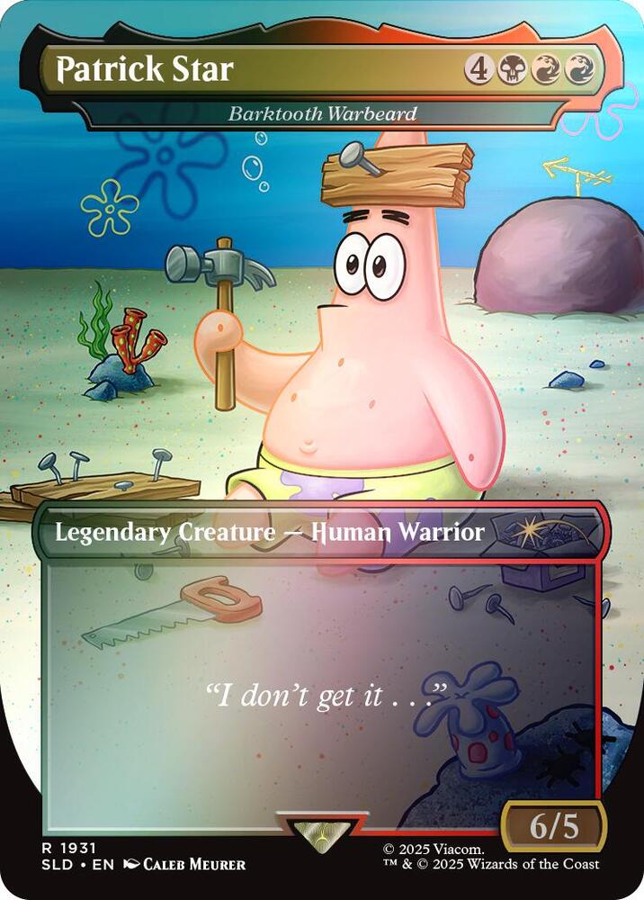 Patrick Star // Barktooth Warbeard 1931 (Secret Lair Drop Series) - Borderless Rainbow Foil