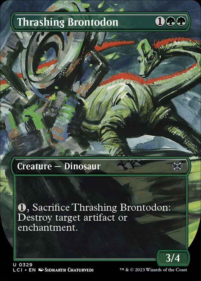 Thrashing Brontodon 329 (The Lost Caverns of Ixalan) - Borderless Foil