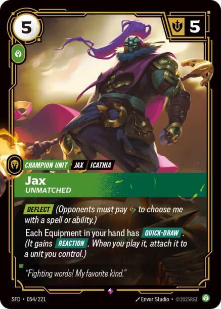 Jax - Unmatched 54/221 (Spiritforged) - Foil