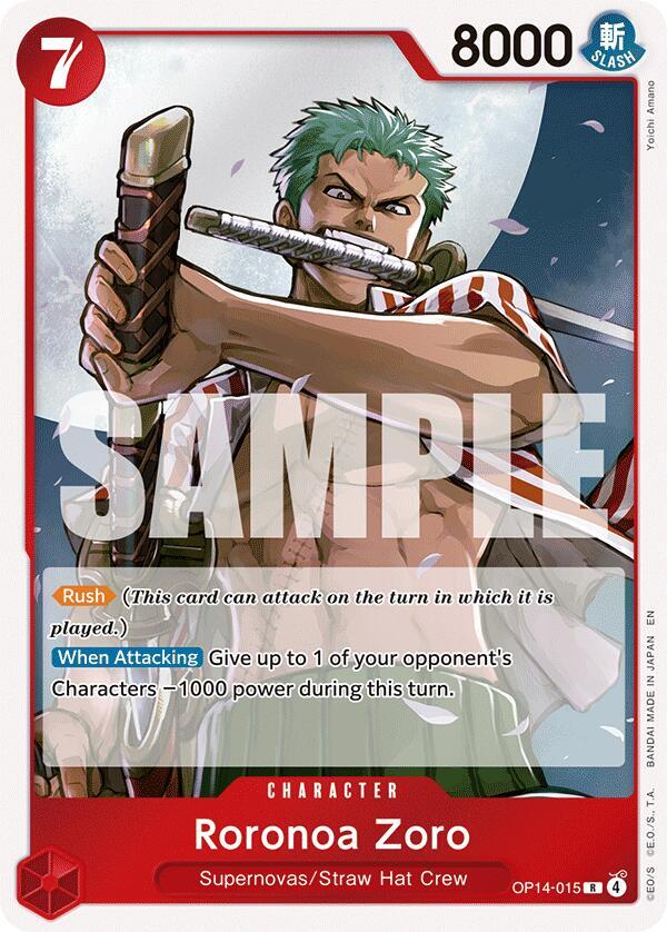 Roronoa Zoro OP14-015 (The Azure Sea's Seven) - Foil