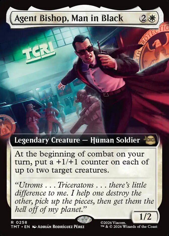 Agent Bishop, Man in Black 258/190 (Teenage Mutant Ninja Turtles) - Extended Art Foil