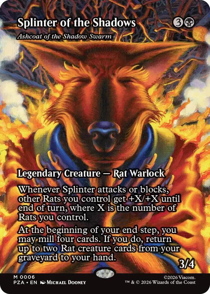 Splinter of the Shadows Ashcoat of the Shadow Swarm 6/20 (Teenage Mutant Ninja Turtles Source Material) - Borderless Foil
