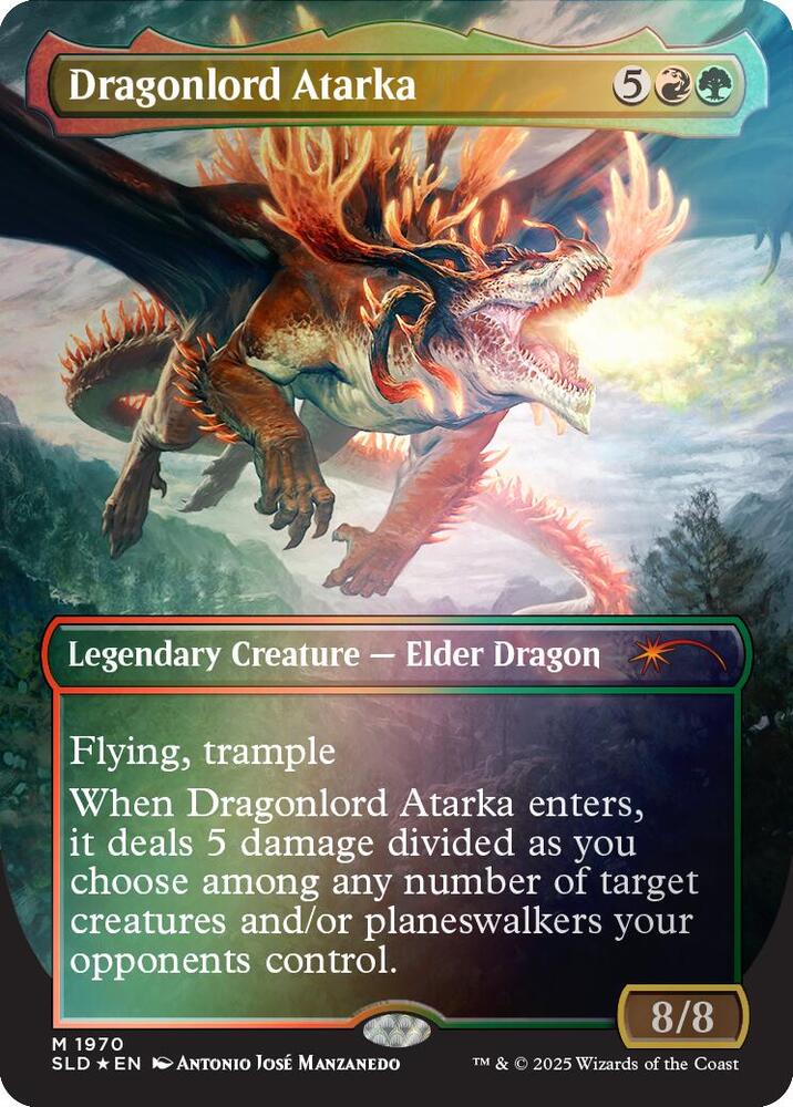 Dragonlord Atarka 1970 (Secret Lair Drop Series) - Borderless Rainbow Foil