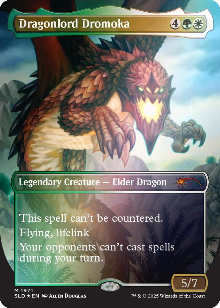 Dragonlord Dromoka 1971 (Secret Lair Drop Series) - Borderless Rainbow Foil