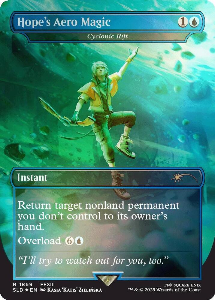 Hope's Aero Magic // Cyclonic Rift 1869 (Secret Lair Drop Series) - Borderless Rainbow Foil