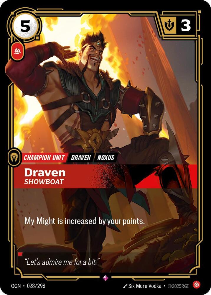 Draven - Showboat 028/298 (Origins) - Foil