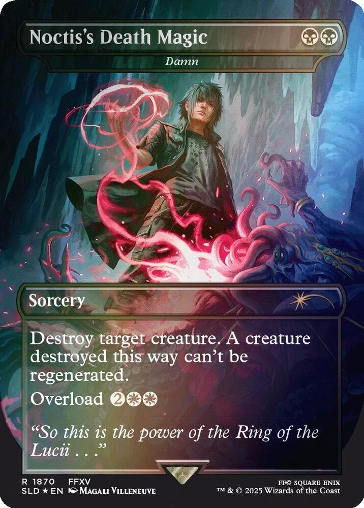 Noctis's Death Magic // Damn 1870 (Secret Lair Drop Series) - Borderless Rainbow Foil