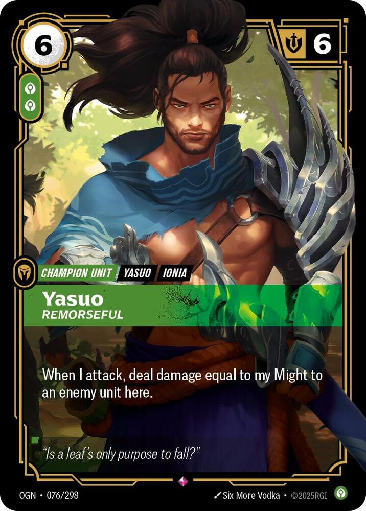 Yasuo - Remorseful 76/298 (Origins) - Foil