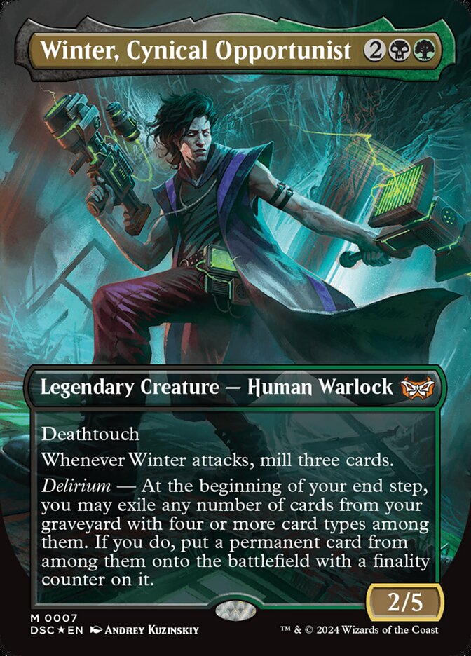 Winter, Cynical Opportunist 7/40 (Commander: Duskmourn: House of Horror) - Borderless