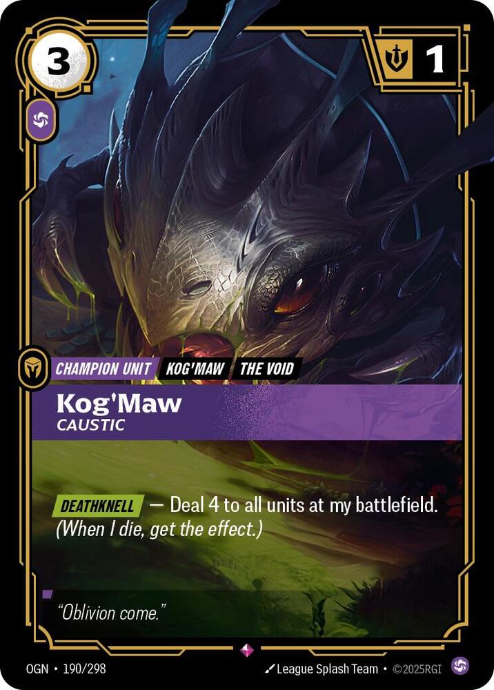 Kog'Maw - Caustic 190/298 (Origins) - Foil