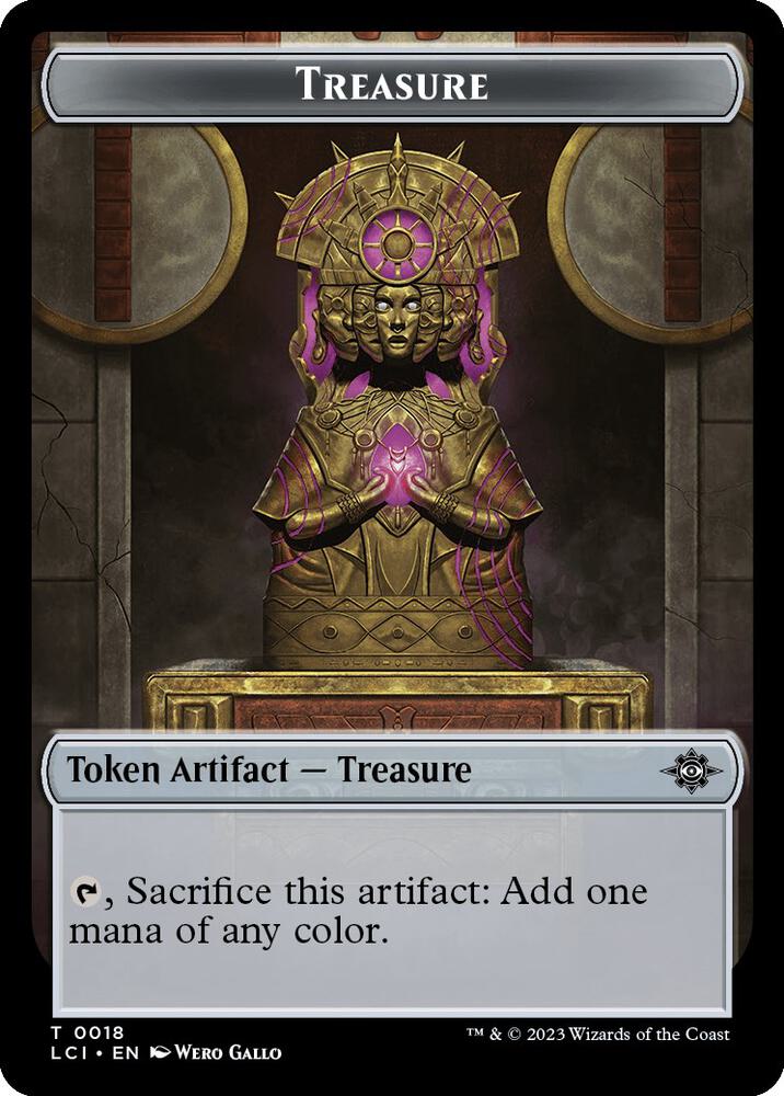 Treasure 0018 Golem Double Sided Token 18 // 13 (The Lost Caverns of Ixalan) - Foil