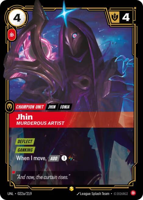 Jhin Murderous Artist Alternate Art 022a/219 (Unleashed)  - Foil