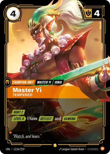 Master Yi Tempered Alternate Art 113a/219 (Unleashed)  - Foil