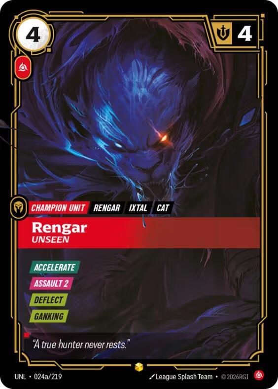 Rengar Unseen Alternate Art 024a/219 (Unleashed)  - Foil