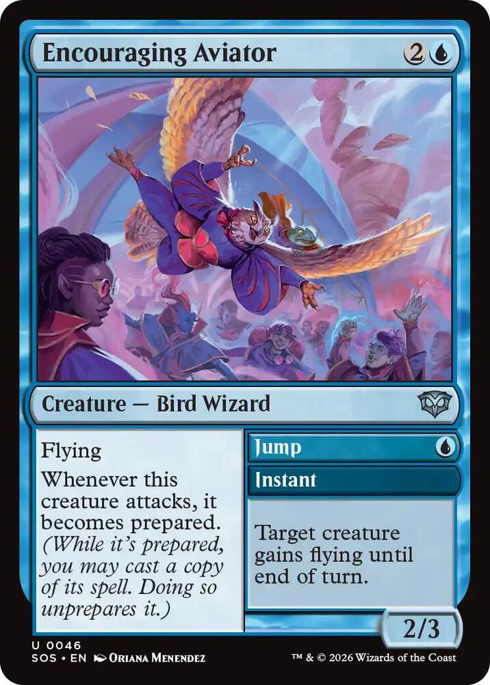 Encouraging Aviator 46 (Secrets of Strixhaven)  - Foil