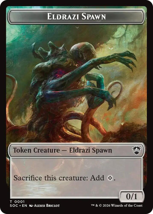 Eldrazi Spawn Worm Double Sided Token 1 // 26 (Commander: Secrets of Strixhaven)  - Foil